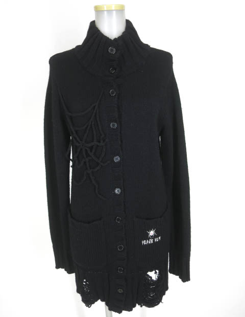 PEACE NOW 蜘蛛の巣ニットカーディガン