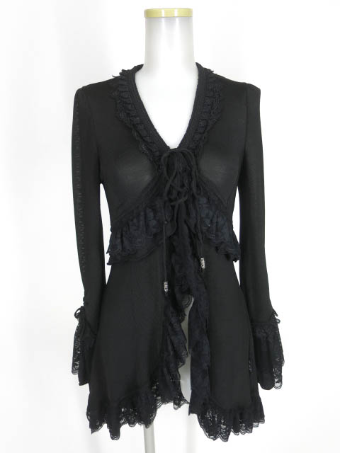 OZZ ANGELO レース付きロングカーディガン