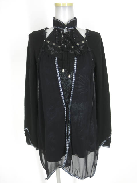 Ozz Croce 龍プリント ホルターネック付きニットチュニック