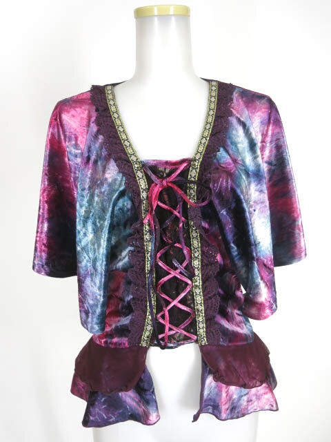 Ozz On むら染めベロアカットソー