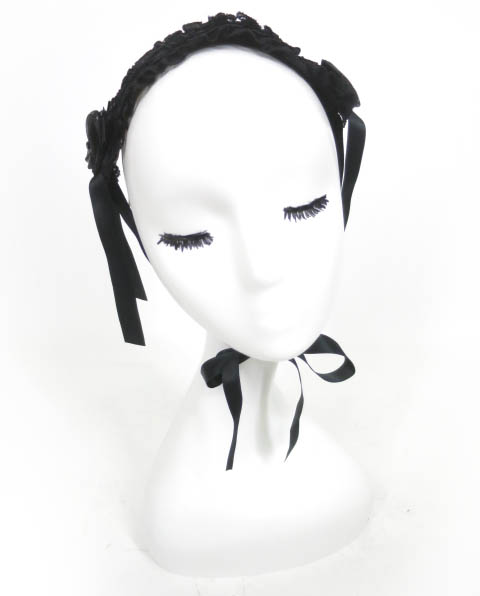 Metamorphose オーガンジィ薔薇付きヘッドドレス