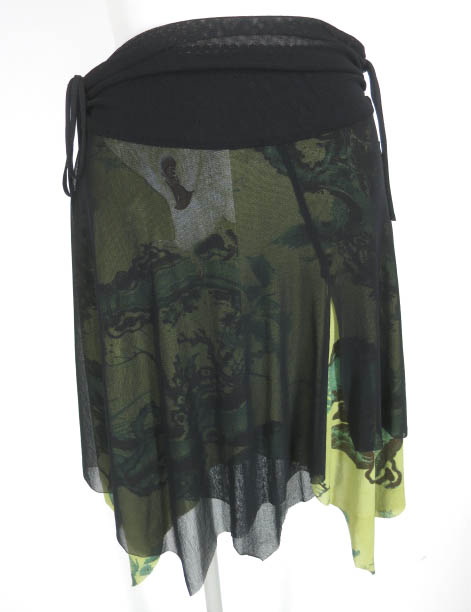 Ozz On hikozoh 和柄メッシュチュールスカート