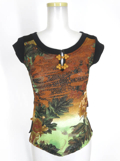 Ozz On 和チャイナ柄半袖カットソー