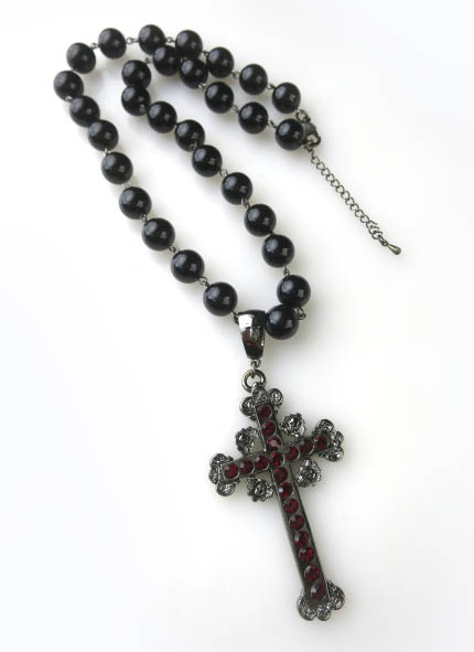 BPN / ブラックパールクロスネックレス / ブラックピースナウ BLACK