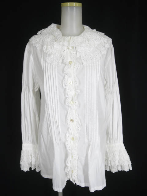 Jane Marple レース付きピンタックブラウス