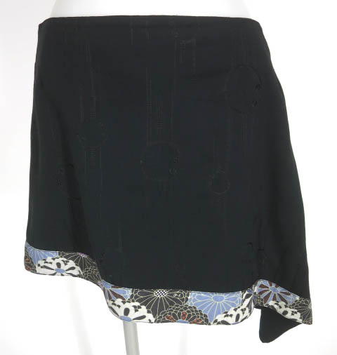 gouk 刺繍柄入り和柄切替アシンメトリースカート