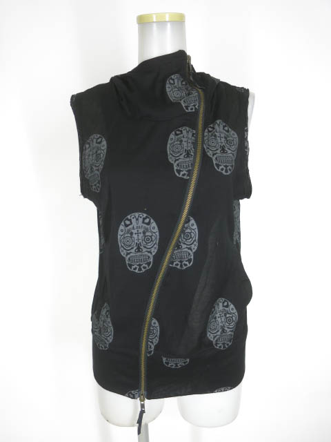 S.D.S NAOTO SEVEN スカル柄ノースリーブニットパーカー