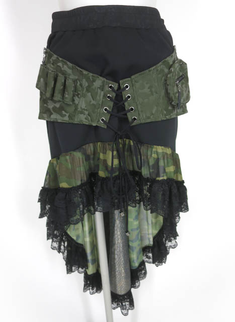 Qutie Frash 迷彩後ろロングスカート