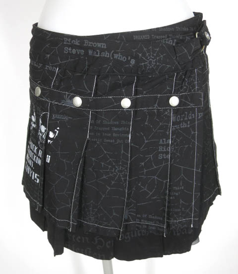 h.ANARCHY 蜘蛛の巣柄プリーツ巻きスカート