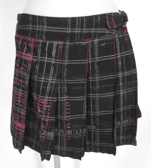 h.ANARCHY チェック柄プリーツ巻きスカート