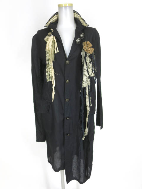 h.NAOTO Ambient レース付きロングシャツ