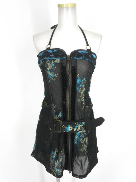 Ozz On 刺繍入りメッシュワンピース