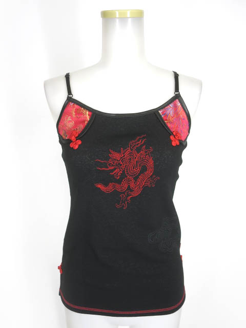 Ozz On 龍刺繍チャイナキャミソール