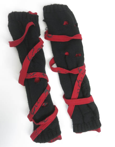 HN+nois ダメージニット重ねアームウォーマー