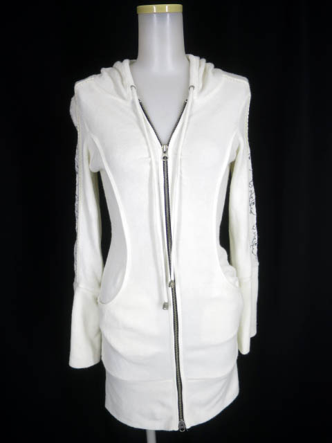 OZZ ONESTE 刺繍入りニットロングパーカー