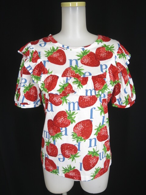 Jane Marple Strawberry Meets LogoのフリルヨークTシャツ