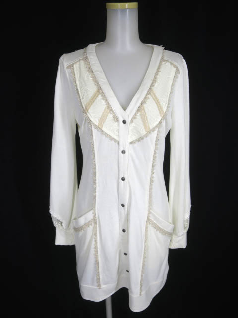 OZZ ANGELO 羽根レース付きロングカーディガン