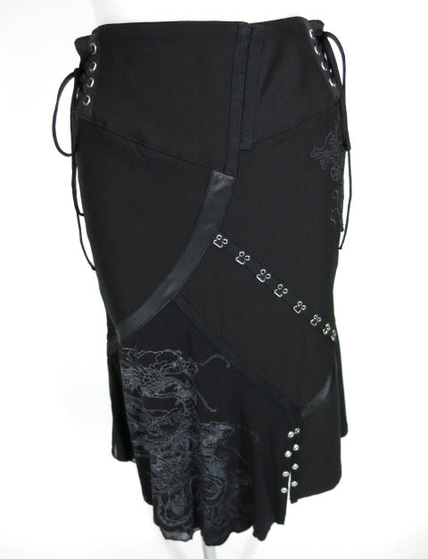 Ozz Croce 龍刺繍入りアシンメトリースカート