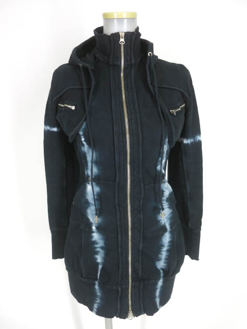 Ozz On hikozoh 絞り染め柄ノースリーブベスト＆パーカーボレロ