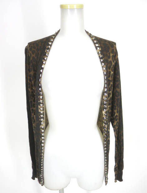 HYSTERIC GLAMOUR スタッズ付きレオパードカーディガン