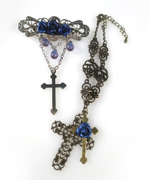 Ozz On ローズモチーフ ブローチ & ブレスレット セット