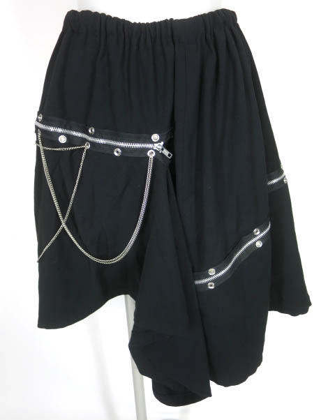 h.NAOTO チェーン付きジップデザインスカート