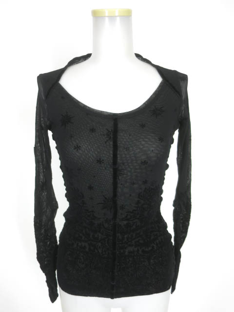 Jean Paul GAULTIER フロッキープリントパワーネット長袖カットソー