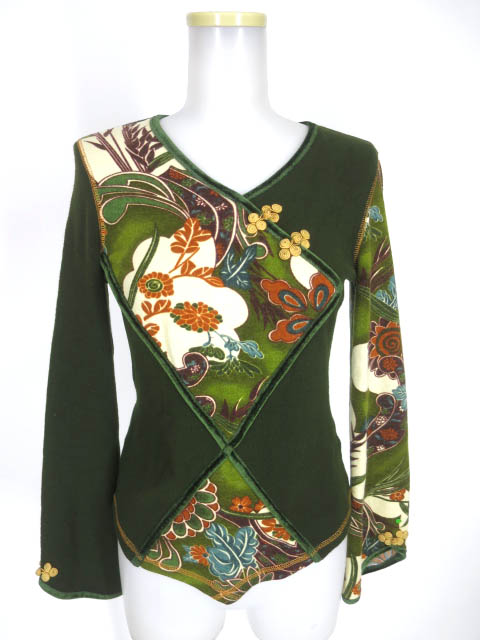 Ozz On 和チャイナ柄ニットプルオーバー