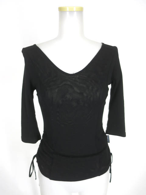 Ozz Croce メッシュチュール七分袖カットソー