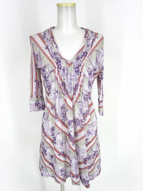 OZZ ONESTE メッシュチュール和チャイナチュニックワンピース