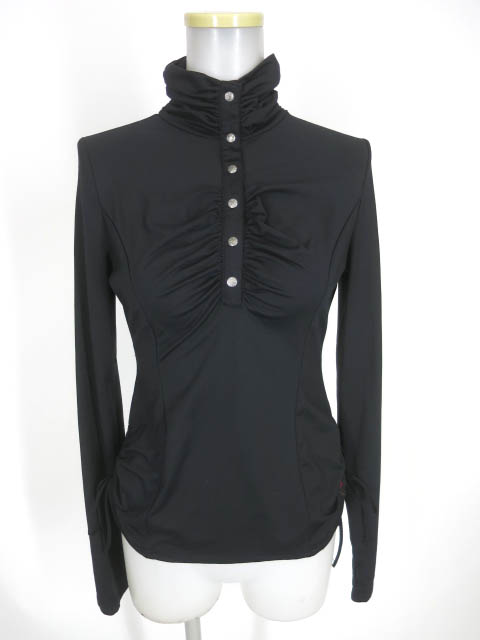 OZZ ONESTE ローズ刺繍入りハイネック長袖カットソー