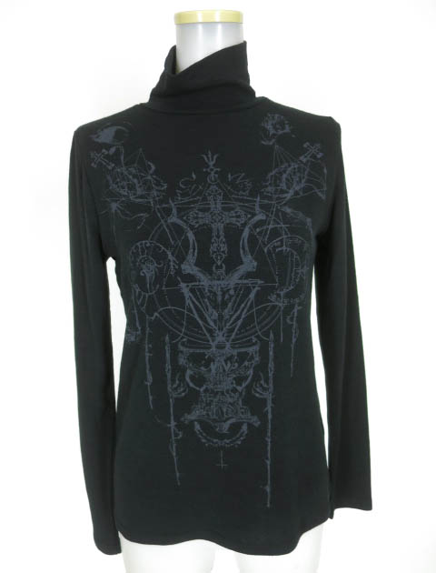 Ozz Croce ゴシック柄プリントハイネックニットプルオーバー