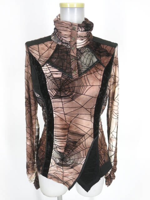 Ozz Croce 蜘蛛の巣ハイネック長袖カットソー