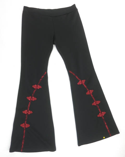 Qutie Frash チャイナボタン付きフレアパンツ