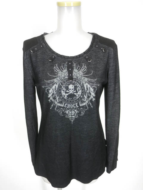 Ozz Croce スカルプリント長袖カットソー