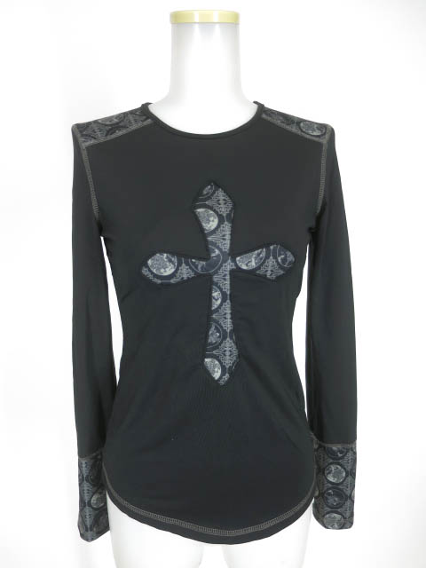 Ozz Croce 和チャイナ柄クロス切替長袖カットソー