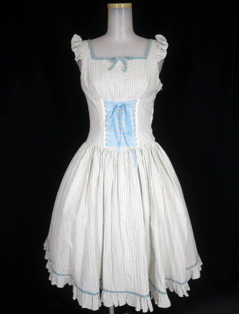 EXCENTRIQUE サッカーストライプ・コルセットワンピース