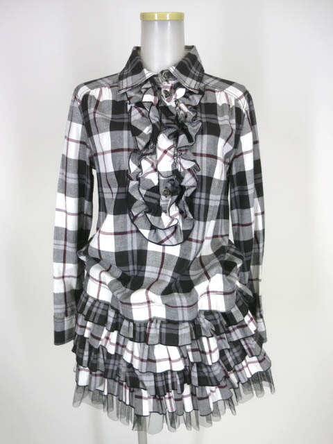 ALGONQUINS フリル付きチェック柄2wayワンピース