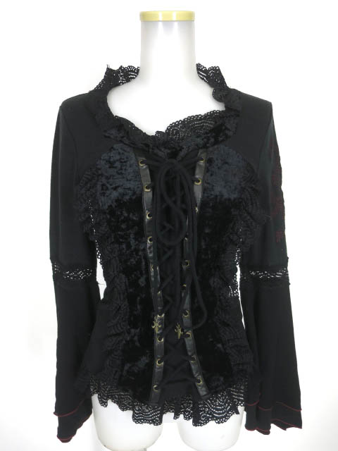 Ozz Croce ベロア切替ニットプルオーバー