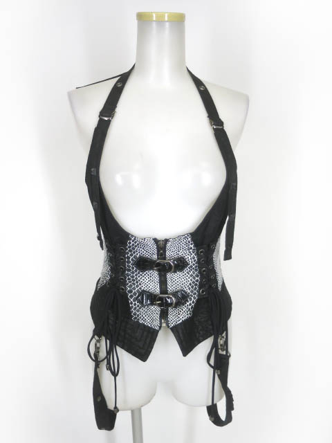 Qutie Frash パイソン柄 コルセットホルターベスト