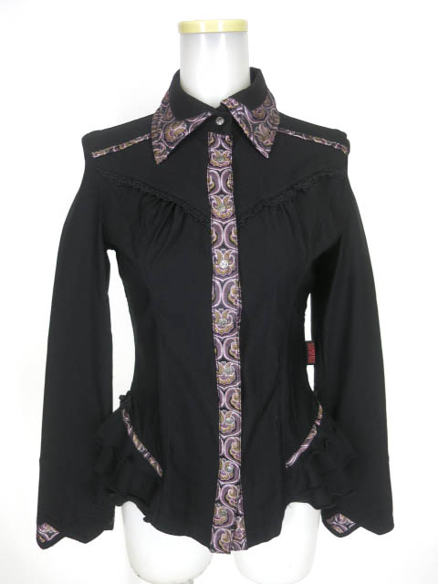 OZZ ONESTE チャイナ生地切替ブラウス