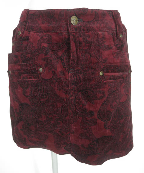 Ozz Croce ペイズリー柄コーデュロイミニスカート