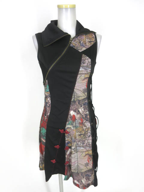 Ozz Croce 龍＆地図柄 ノースリーブワンピース