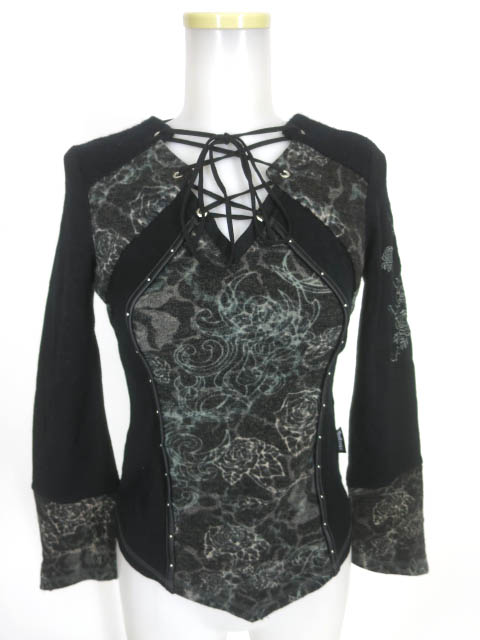 Ozz Croce ローズデザインニットプルオーバー