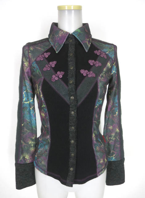 Ozz Croce 龍柄切替ニットブラウス