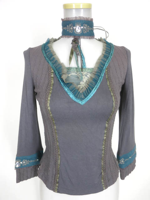 OZZ ANGELO チョーカー付きカットソー