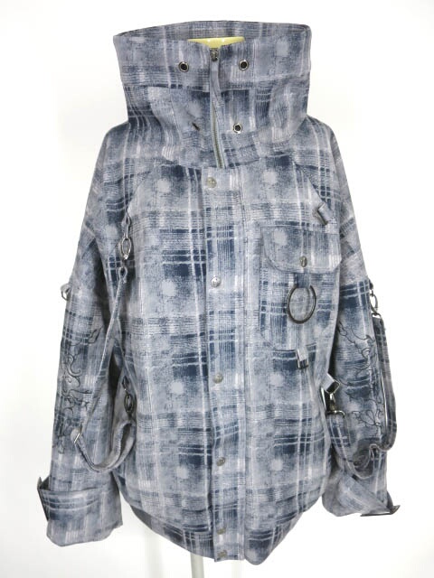 ozz conte チェック柄 裏ボア ベルトブルゾン