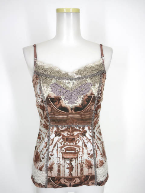 OZZ ANGELO レース付き総柄キャミソール