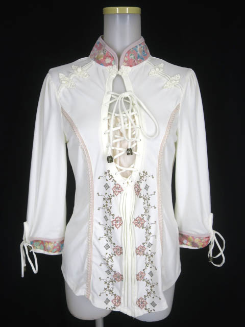 OZZ ONESTE 編み上げ付きチャイナカットソー