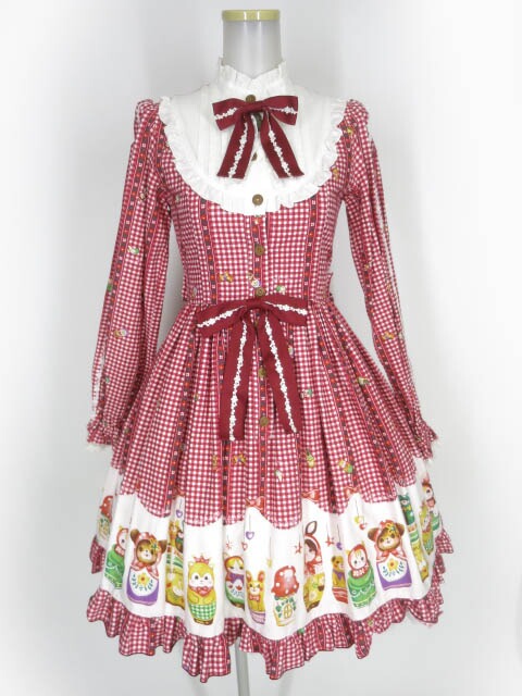Metamorphose Nostalgic Matryoshka Doll 長袖ワンピース & バブーシュカヘッドドレス セット